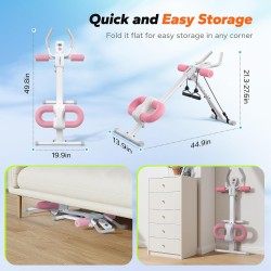MERACH Máquina de abdominales plegable para entrenamiento en casa, ajustable, con protección de rodilla y diseño ergonómico.