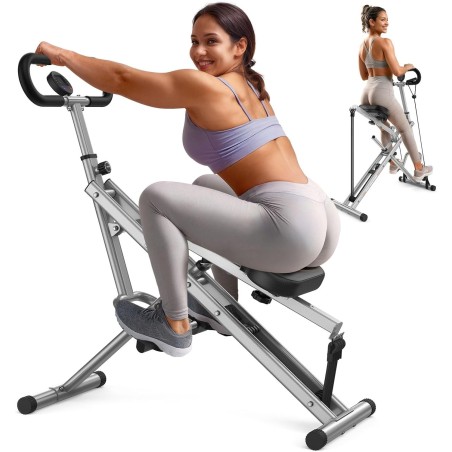 Sportsroyals máquina de sentadillas y remo para glúteos y piernas, plegable, con resistencia ajustable y capacidad de 158 kg.