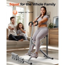 Sportsroyals máquina de sentadillas y remo para glúteos y piernas, plegable, con resistencia ajustable y capacidad de 158 kg.