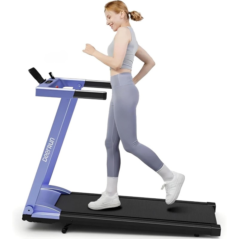 DeerRun caminadora plegable con inclinación y manijas 3.5 HP, capacidad 158 kg, para espacios pequeños, con app inteligente.