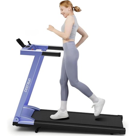 DeerRun caminadora plegable con inclinación y manijas 3.5 HP, capacidad 158 kg, para espacios pequeños, con app inteligente.