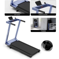 DeerRun caminadora plegable con inclinación y manijas 3.5 HP, capacidad 158 kg, para espacios pequeños, con app inteligente.