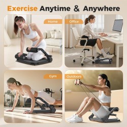Máquina abdominal ajustable con 3 niveles de resistencia y manija auxiliar, ideal para entrenamiento en casa para todas las edad