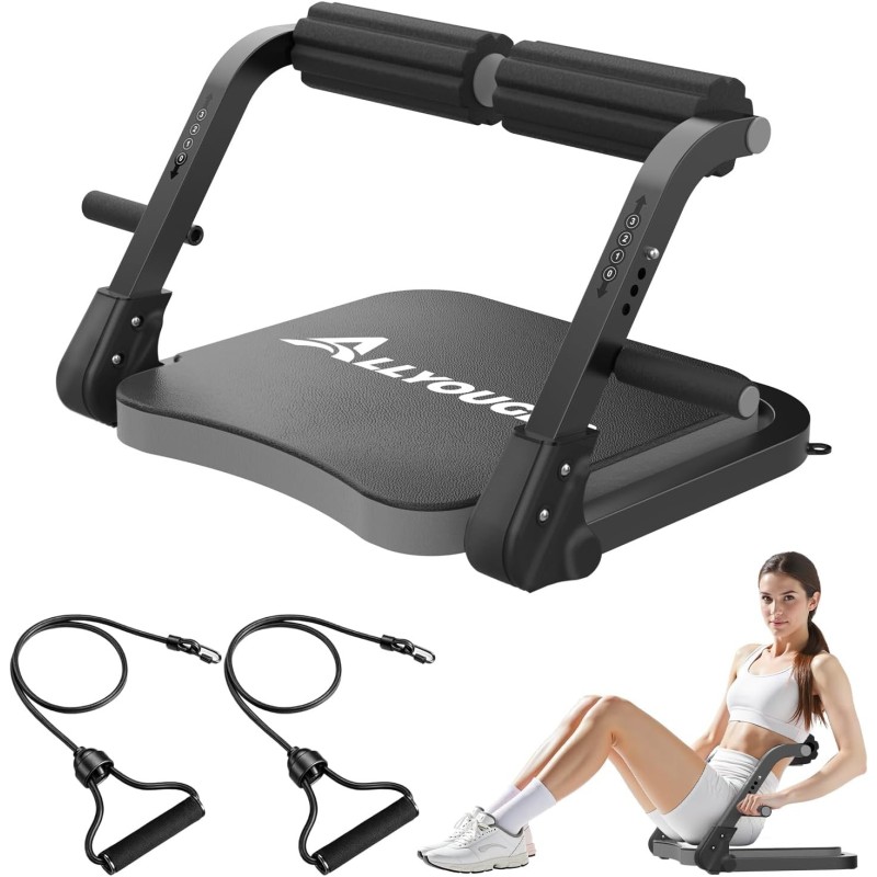 Máquina abdominal ajustable con 3 niveles de resistencia y manija auxiliar, ideal para entrenamiento en casa para todas las edad Máquina abdominal ajustable con 3 niveles de resistencia y manija auxiliar, ideal para entrenamiento en casa para todas las edad