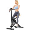 OWLSKY máquina de sentadillas y remo plegable con asiento ajustable y monitor LCD, 158 kg, ejercicio de bajo impacto en casa.