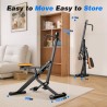 OWLSKY máquina de sentadillas y remo plegable con asiento ajustable y monitor LCD, 158 kg, ejercicio de bajo impacto en casa.