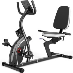 VANSWE bicicleta reclinada para adultos y seniors con resistencia magnética, sensor de pulso, Bluetooth y app para casa.