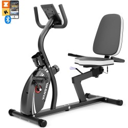 VANSWE bicicleta reclinada para adultos y seniors con resistencia magnética, sensor de pulso, Bluetooth y app para casa.