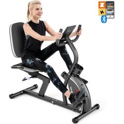 VANSWE bicicleta reclinada para adultos y seniors con resistencia magnética, sensor de pulso, Bluetooth y app para casa.
