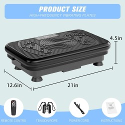 Plataforma vibratoria para ejercicio en casa, drenaje linfático, quema grasa y tonificación muscular para mujeres y hombres.