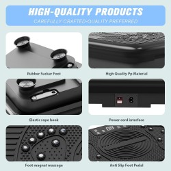 Plataforma vibratoria para ejercicio en casa, drenaje linfático, quema grasa y tonificación muscular para mujeres y hombres.