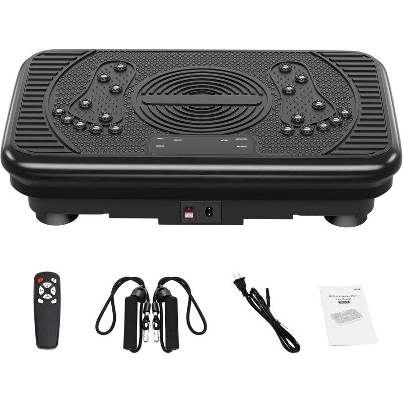 Plataforma vibratoria para ejercicio en casa, drenaje linfático, quema grasa y tonificación muscular para mujeres y hombres.