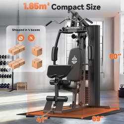 Sportsroyals gimnasio en casa con polea y pila de 154 lb, máquina de entrenamiento de fuerza para cuerpo completo.