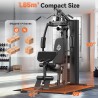 Sportsroyals gimnasio en casa con polea y pila de 154 lb, máquina de entrenamiento de fuerza para cuerpo completo.