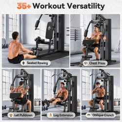 Sportsroyals gimnasio en casa con polea y pila de 154 lb, máquina de entrenamiento de fuerza para cuerpo completo.
