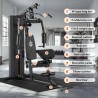 Sportsroyals gimnasio en casa con polea y pila de 154 lb, máquina de entrenamiento de fuerza para cuerpo completo.