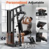 Sportsroyals gimnasio en casa con polea y pila de 154 lb, máquina de entrenamiento de fuerza para cuerpo completo.