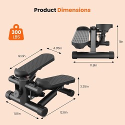 Sweetcrispy Mini steppers con bandas de resistencia para ejercicio en casa, máquina de giro portátil para entrenamiento de cuerp