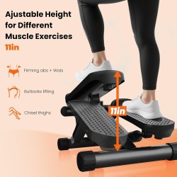 Sweetcrispy Mini steppers con bandas de resistencia para ejercicio en casa, máquina de giro portátil para entrenamiento de cuerp