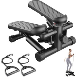 Sweetcrispy Mini steppers con bandas de resistencia para ejercicio en casa, máquina de giro portátil para entrenamiento de cuerp