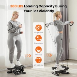 Sweetcrispy Mini steppers con bandas de resistencia para ejercicio en casa, máquina de giro portátil para entrenamiento de cuerp