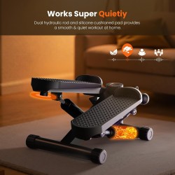 Sweetcrispy Mini steppers con bandas de resistencia para ejercicio en casa, máquina de giro portátil para entrenamiento de cuerp