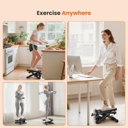 Sweetcrispy Mini steppers con bandas de resistencia para ejercicio en casa, máquina de giro portátil para entrenamiento de cuerp
