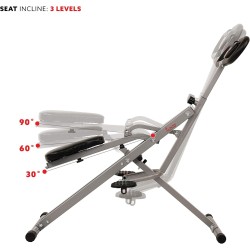Sunny Row-N-Ride: máquina de sentadillas plegable con resistencia ajustable para brazos, glúteos y piernas en casa.