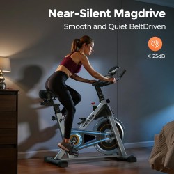 YOSUDA bicicleta estática magnética para casa, 136 kg, silenciosa, con app, soporte para tablet y cursos para bajar de peso.