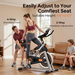 YOSUDA bicicleta estática magnética para casa, 136 kg, silenciosa, con app, soporte para tablet y cursos para bajar de peso.