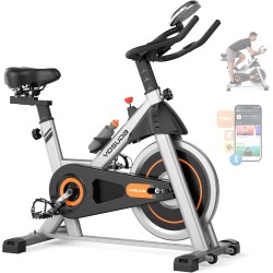 YOSUDA bicicleta estática magnética para casa, 136 kg, silenciosa, con app, soporte para tablet y cursos para bajar de peso.