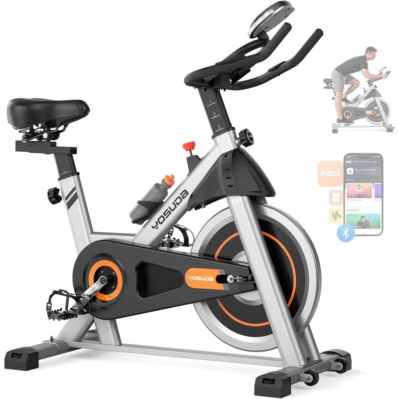 YOSUDA bicicleta estática magnética para casa, 136 kg, silenciosa, con app, soporte para tablet y cursos para bajar de peso. YOSUDA bicicleta estática magnética para casa, 136 kg, silenciosa, con app, soporte para tablet y cursos para bajar de peso.