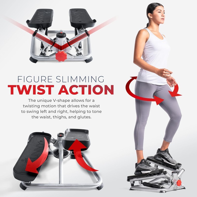 Mini stepper Sunny para ejercicio en casa, cardio de cuerpo completo con bandas de resistencia y app SunnyFit opcional. Mini stepper Sunny para ejercicio en casa, cardio de cuerpo completo con bandas de resistencia y app SunnyFit opcional.