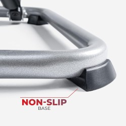 Mini stepper Sunny para ejercicio en casa, cardio de cuerpo completo con bandas de resistencia y app SunnyFit opcional.