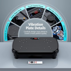 Plataforma vibratoria para drenaje linfático, tonificación y pérdida de peso, 150 kg de capacidad, ideal para cuerpo completo.