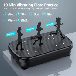 Plataforma vibratoria para drenaje linfático, tonificación y pérdida de peso, 150 kg de capacidad, ideal para cuerpo completo.