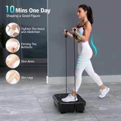 Plataforma vibratoria para drenaje linfático, tonificación y pérdida de peso, 150 kg de capacidad, ideal para cuerpo completo.