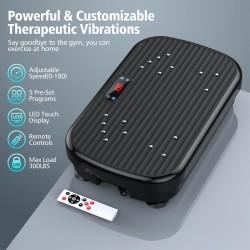 Plataforma vibratoria para drenaje linfático, tonificación y pérdida de peso, 150 kg de capacidad, ideal para cuerpo completo.