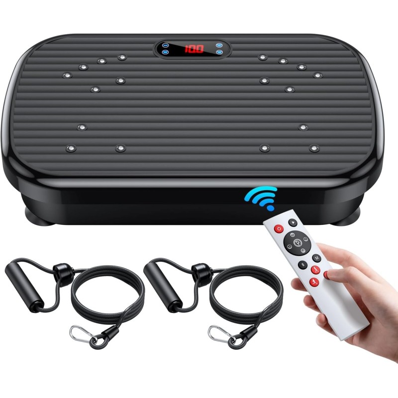 Plataforma vibratoria para drenaje linfático, tonificación y pérdida de peso, 150 kg de capacidad, ideal para cuerpo completo.