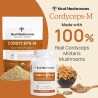Real Mushrooms Cordyceps orgánico en cápsulas, energía y rendimiento con beta-glucanos, vegano y sin OGM, 300 cápsulas.