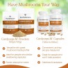 Real Mushrooms Cordyceps orgánico en cápsulas, energía y rendimiento con beta-glucanos, vegano y sin OGM, 300 cápsulas.