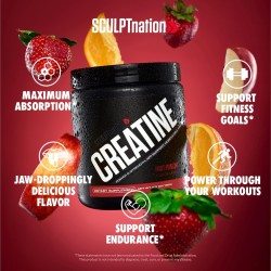 Polvo de monohidrato de creatina premium Sculpt Nation by V Shred para apoyar los músculos y la función cerebral