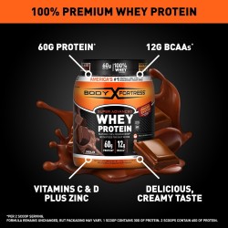 Body Fortress Proteina en polvo | Proteina de suero de leche con sabor a chocolate
