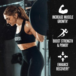 Paquetes de monohidrato de creatina Jacked Factory  suplemento diario creatina 0.18 onzas unisex apto para veganos 30 porciones