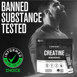 Paquetes de monohidrato de creatina Jacked Factory  suplemento diario creatina 0.18 onzas unisex apto para veganos 30 porciones