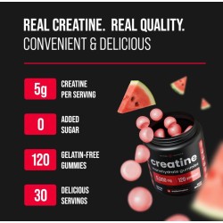 NutraChamps gomitas de creatina sin azúcar, 120 uds, apoya músculo, recuperación y rendimiento en hombres y mujeres.