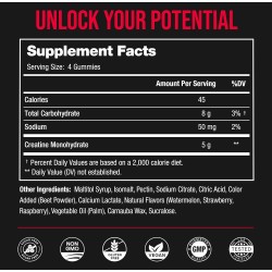 NutraChamps gomitas de creatina sin azúcar, 120 uds, apoya músculo, recuperación y rendimiento en hombres y mujeres.