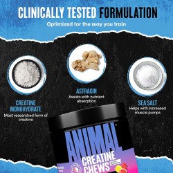 Animal - Tabletas masticables de creatina | Masticables con sabor a jugo de frutas