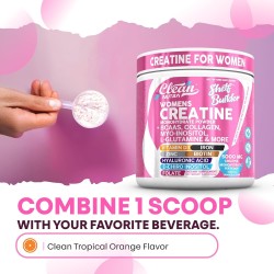 Creatina para mujer con BCAA, colágeno, biotina, ácido hialurónico, vitaminas y minerales. Rendimiento, belleza y digestión.