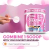 Creatina para mujer con BCAA, colágeno, biotina, ácido hialurónico, vitaminas y minerales. Rendimiento, belleza y digestión.